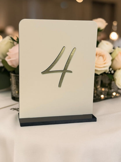 Personalised Wedding Table Sign with Table Number, Desert Beige