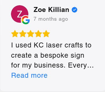 Product review with star rating and text on a white background