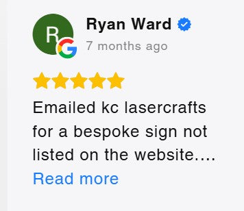 Product review with star rating and text on a white background
