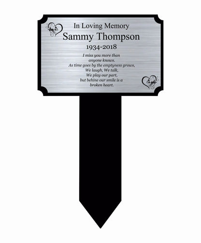 Memorial Plaque, Memorial Plaques for graves, Remembrance, Silver, Inverse Shape