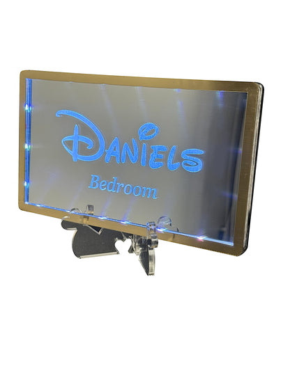 Personalised LED Mirror, Rectangle Shape, Kids Bedroom Sign, Plaque, Wedding, Office, Perfect Gift