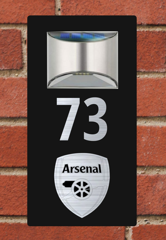 Solar Powered House Sign Number and Address Arsenal Football Club
