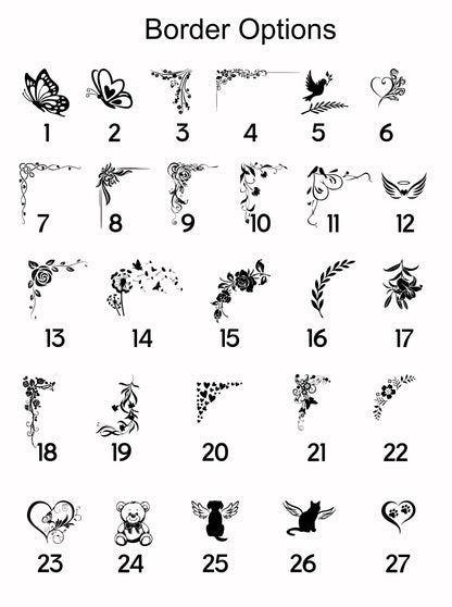 Personalised Memorial Photo Plaque, 29x21cm Engraved Grave Marker, with Gold Wording, Satin Black, with base stand