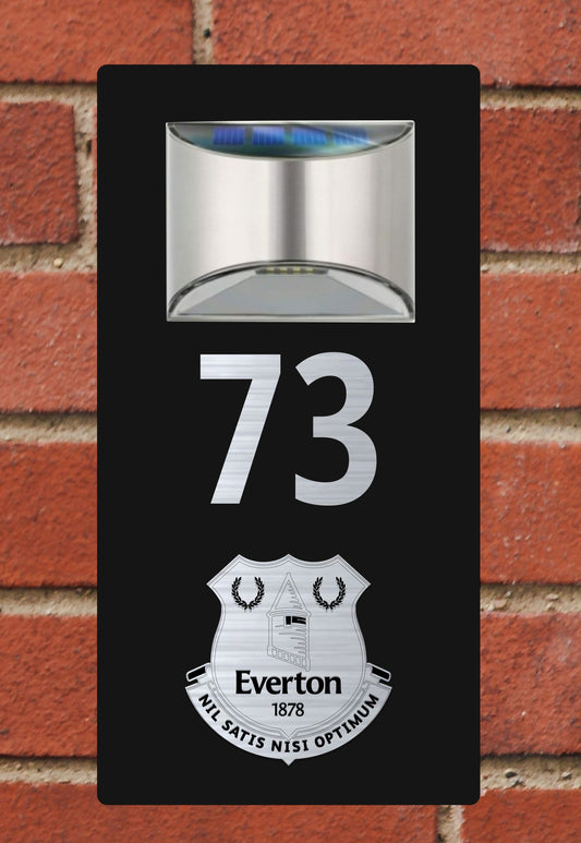 Solar Powered House Sign Number and Address Everton Football Club
