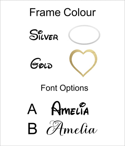 Personalised LED Mirror, Oval Shape, Kids Bedroom Sign, Plaque, Wedding, Office, Perfect Gift