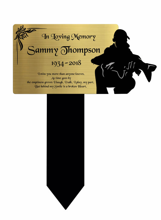 Memorial Plaque, Memorial Plaques for graves, Remembrance, Gold, Rounded, Carp Fishing
