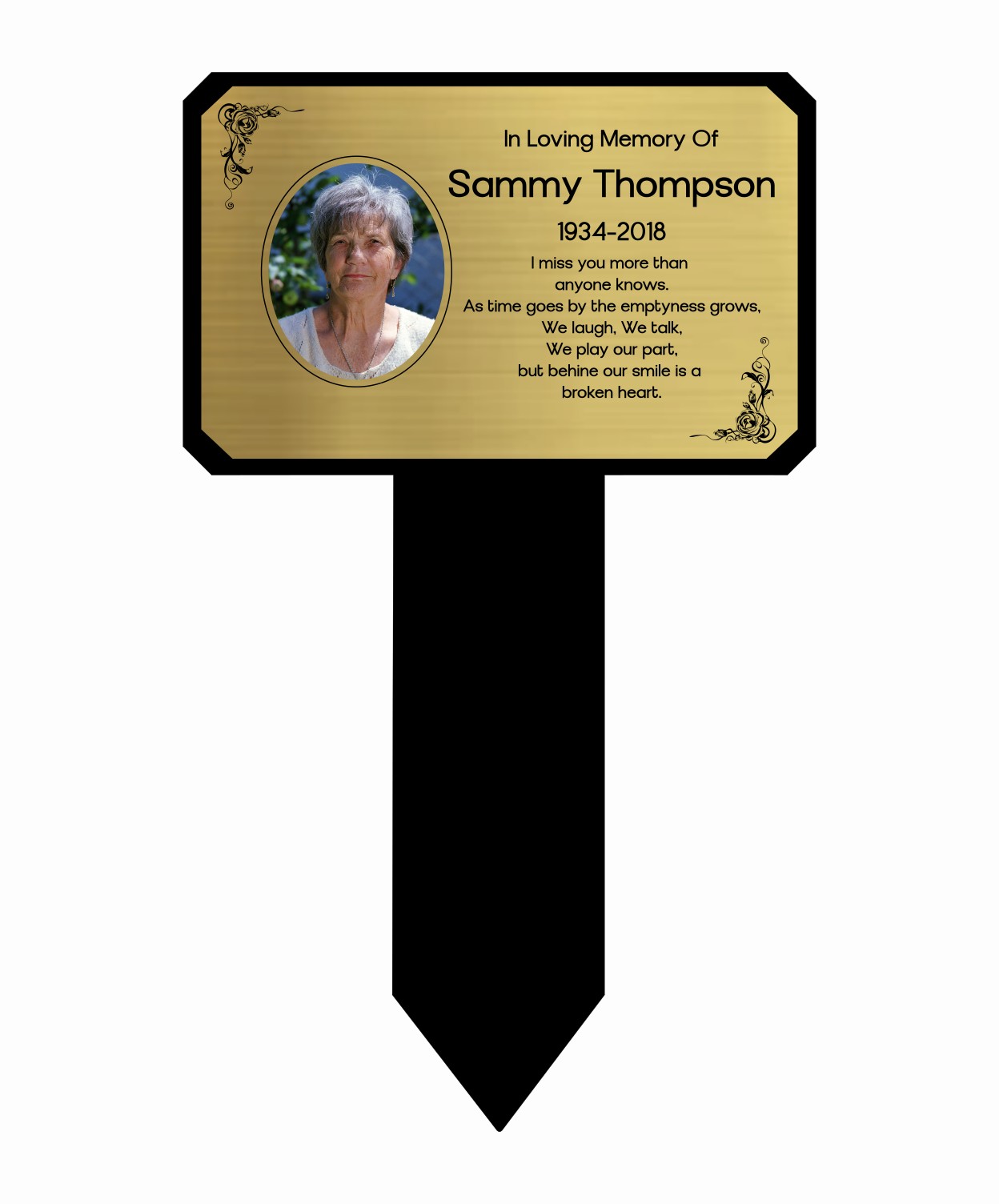 Memorial Photo Plaque for Graves
