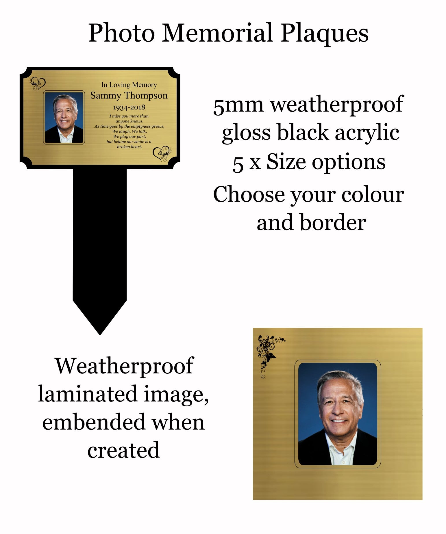 Memorial Photo Plaque Information