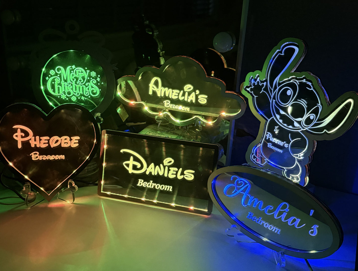 Personalised LED Mirror, Cloud Shape, Kids Bedroom Sign, Plaque, Wedding, Office, Perfect Gift