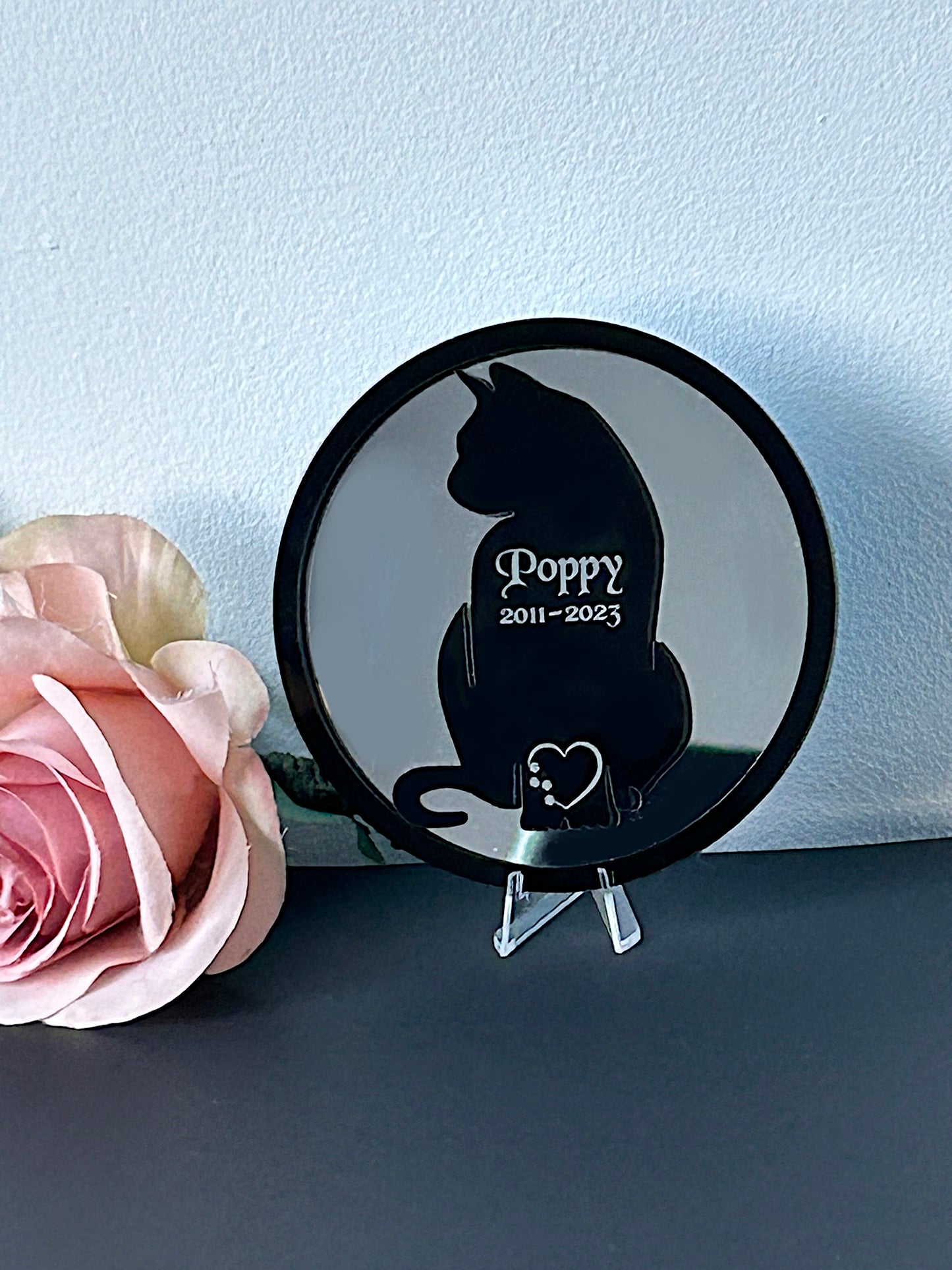 Personalised Pet Cat Memorial Plaque, Keepsake, Ground Stake, Grave Marker for Cemetery or Garden