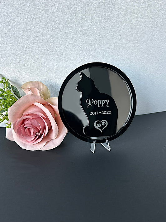 Personalised Pet Cat Memorial Plaque, Keepsake, Ground Stake, Grave Marker for Cemetery KC-CA