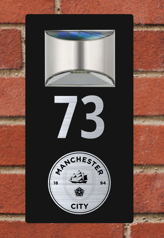 Solar Powered House Sign Number and Address Manchester City