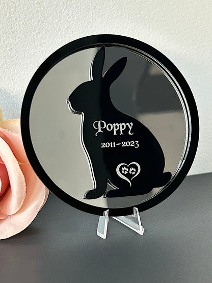 Personalised Pet Rabbit, Bunny Memorial Plaque, Ground Stake, Grave Marker for Cemetery or Gardens