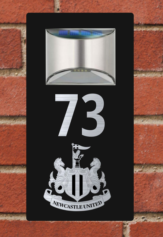 Solar Powered House Sign Number and Address Newcastle United