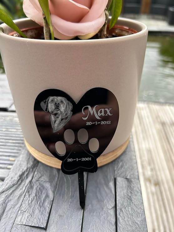 Pet Memorial Plaques Cat, Dog, Rabbit Gifts with Stake Marker Personalised for Garden Outdoors