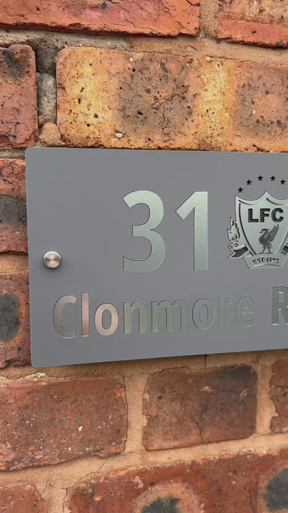 Handmade Custom House Sign Number and Address Liverpool Football Club