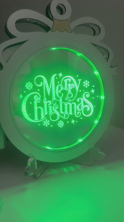Personalised LED Mirror, Christmas Bauble Shape, Kids Bedroom Sign, Plaque, Wedding, Office, Perfect Gift