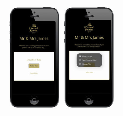 Personalised Wedding Day Shoot and Share, Table QR Stands with engraved text, silver, chamfer