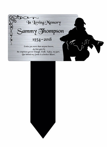 Memorial Plaque, Memorial Plaques for graves, Remembrance, Silver, Rounded, Carp Fishing