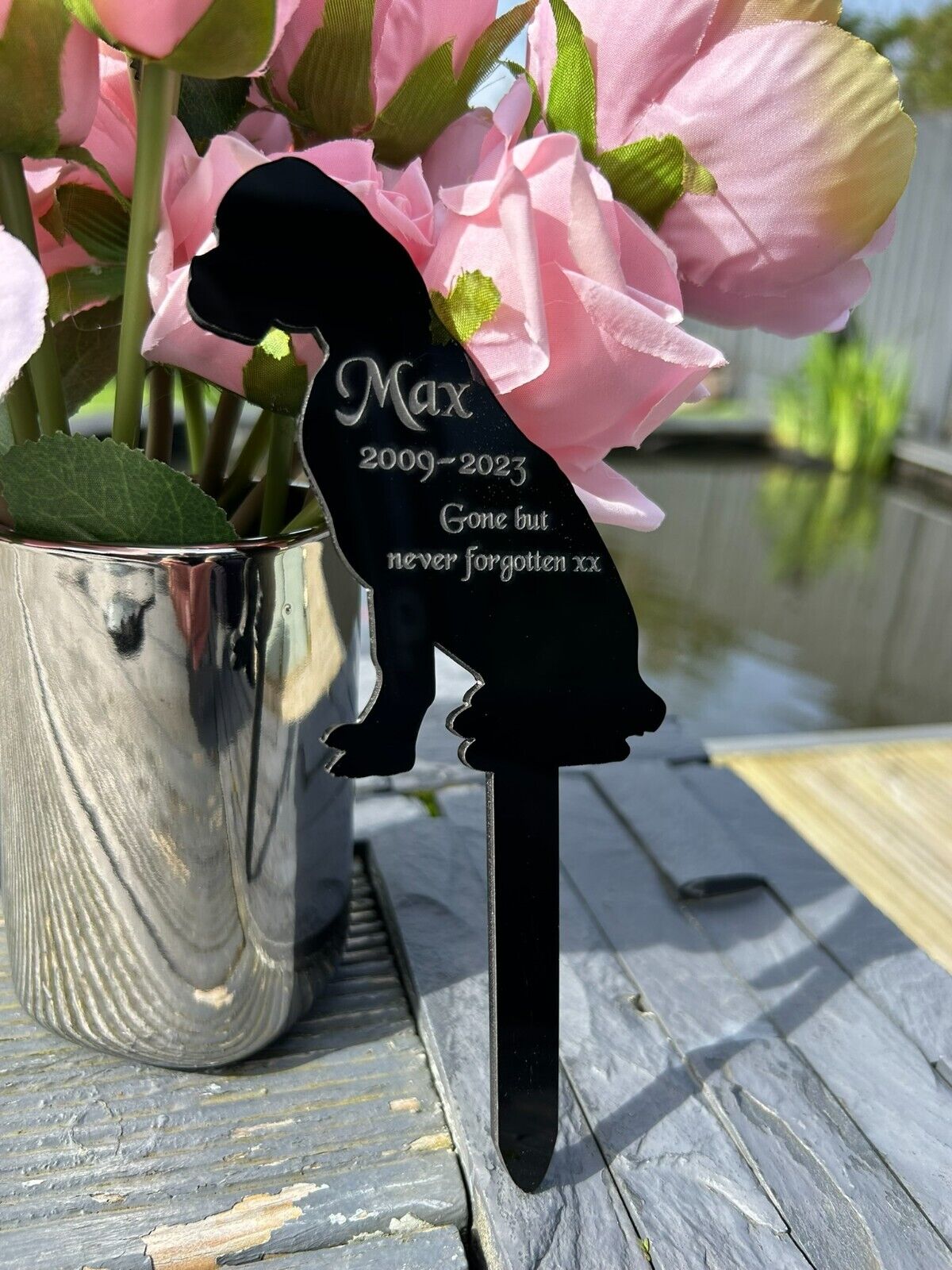 Personalised Pet, Boxer Dog Memorial Plaque, Ground Stake, Grave Marker for Cemetery Or Garden