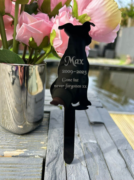 Personalised Pet, Jack Russell Memorial Plaque, Ground Stake, Grave Marker for Cemetery Or Garden