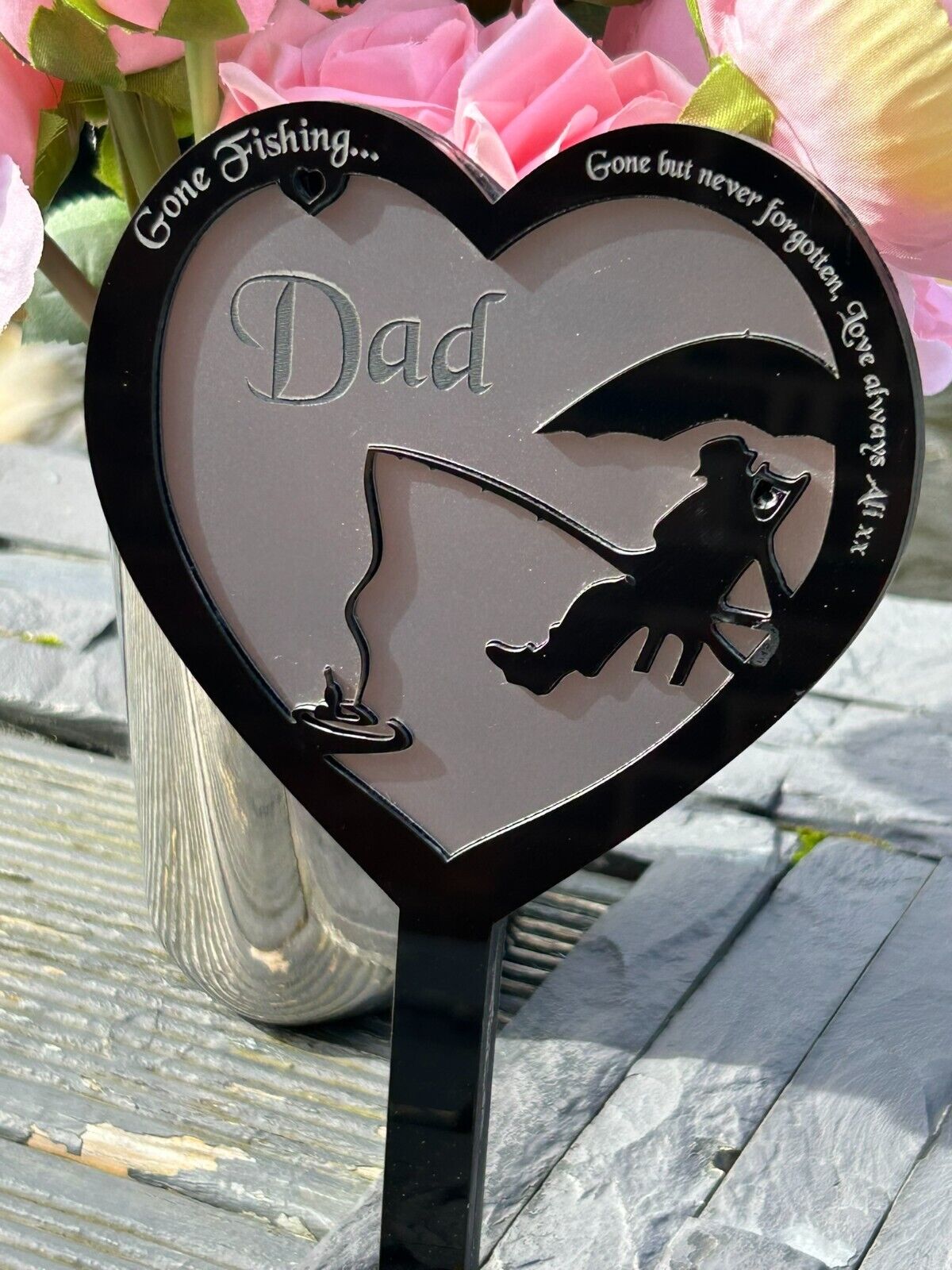 Personalised Memorial Grave Marker Plaque, Mum, Dad, Son, Brother, Uncle, Garden Spike, funeral remembrance in loving memory