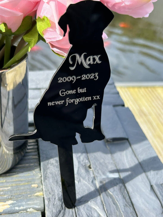 Personalised Pet, Labrador Dog Memorial Plaque, Ground Stake, Grave Marker for Cemetery Or Garden