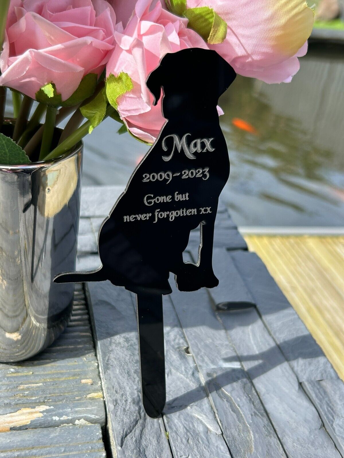 Personalised Pet, Labrador Dog Memorial Plaque, Ground Stake, Grave Marker for Cemetery Or Garden