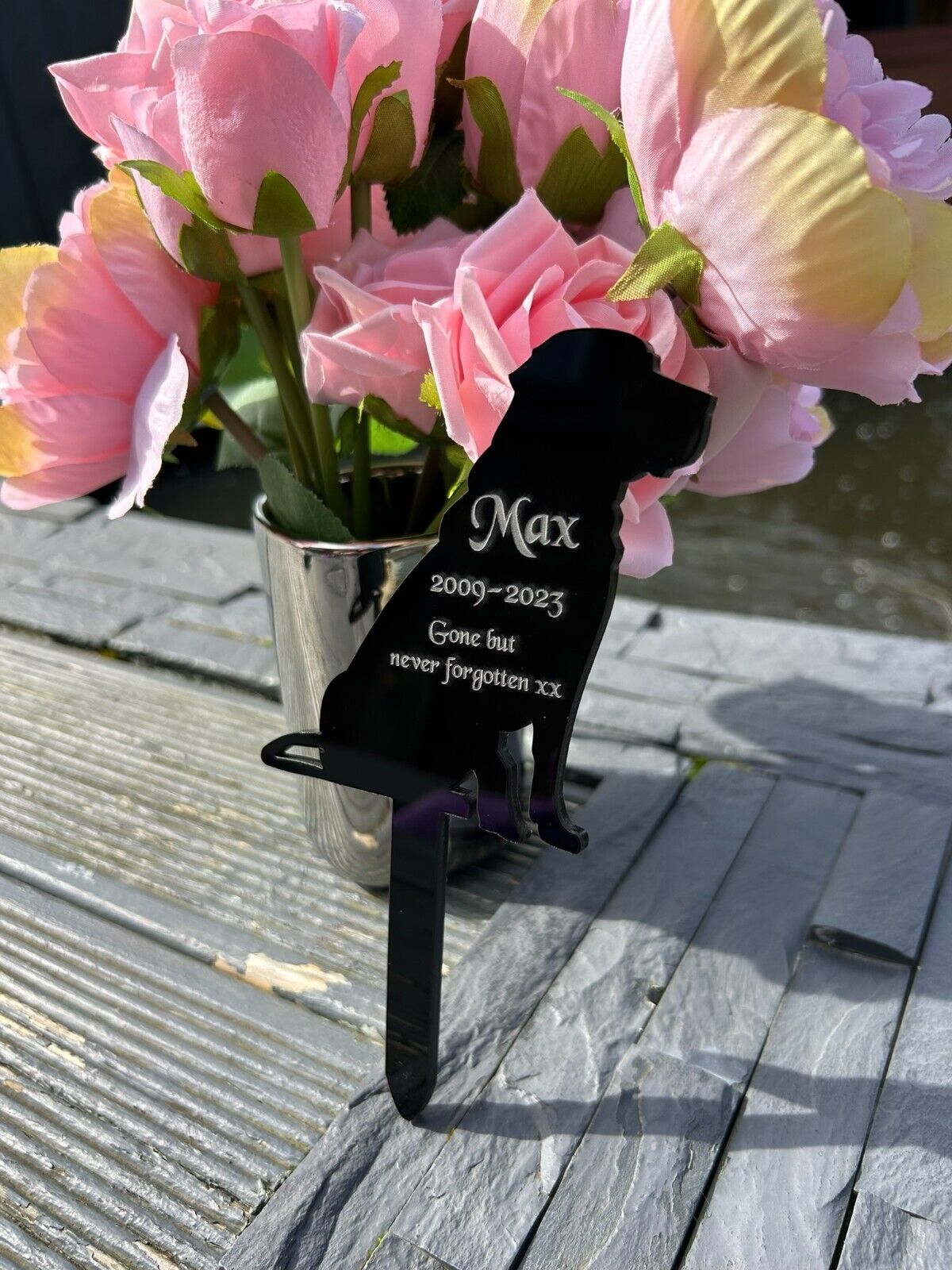 Personalised Pet, Rottweiler Memorial Plaque, Ground Stake, Grave Marker for Cemetery Or Garden