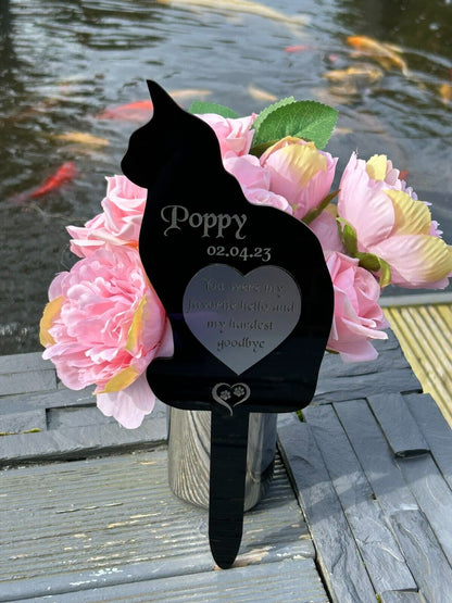 large Personalised Pet Cat Memorial Plaque, Pet memorial gifts, Grave Marker for Cemetery or Garden