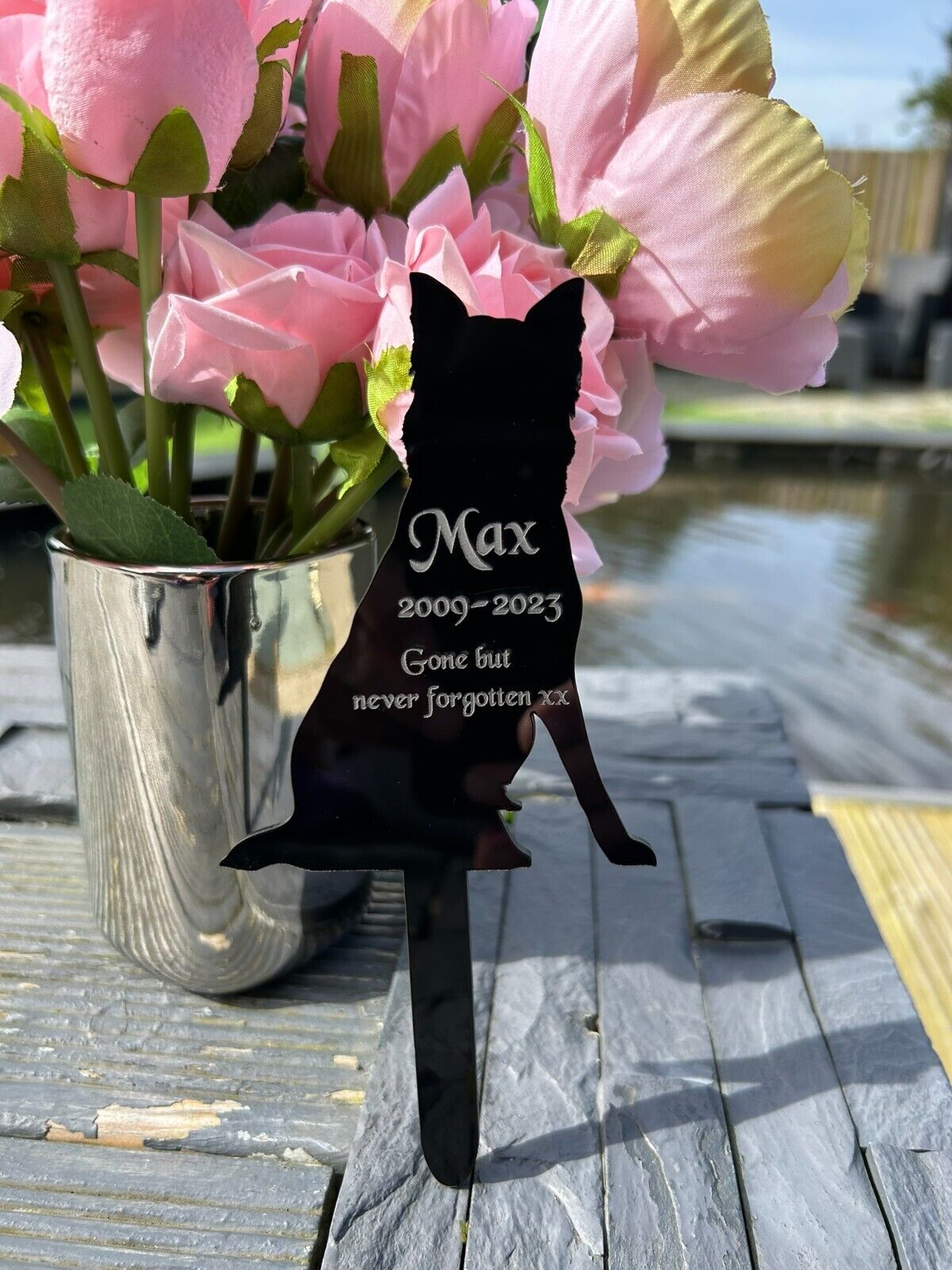 Personalised Pet, German Shepard Ali Dog Memorial Plaque, Ground Stake, Grave Marker for Cemetery Or Garden