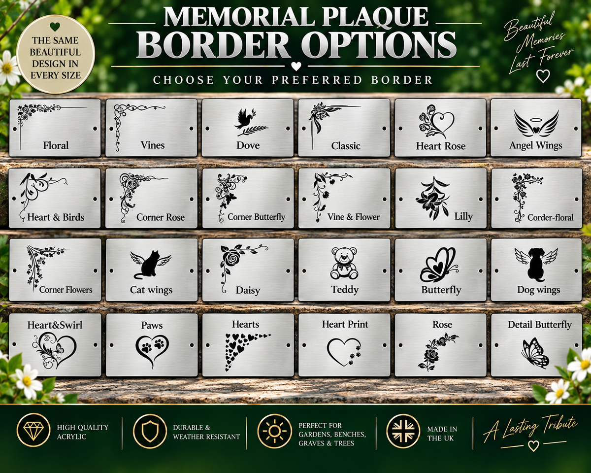 Personalised Memorial Plaque – Engraved Bench, Grave & Tree Remembrance Plaque