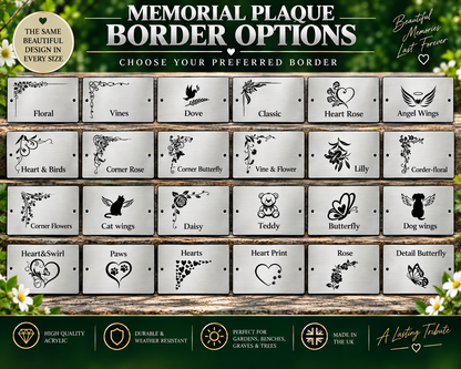 Personalised Memorial Plaque – Engraved Bench, Grave & Tree Remembrance Plaque