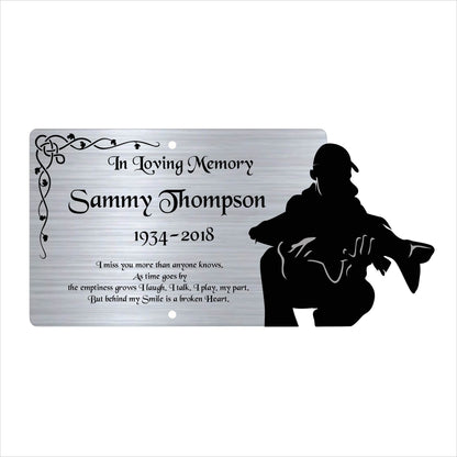 Memorial Bench Plaque, 6x4 Engraved Bench Plaques, Engraved Tree Sign, Weatherproof, Grave, Silver Carp Fishing
