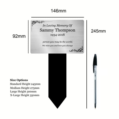 Personalised Memorial Plaque, Garden Outdoors Plaques, Remembrance Sign, Graver marker, Dad, Father, Mum, Pet, stake