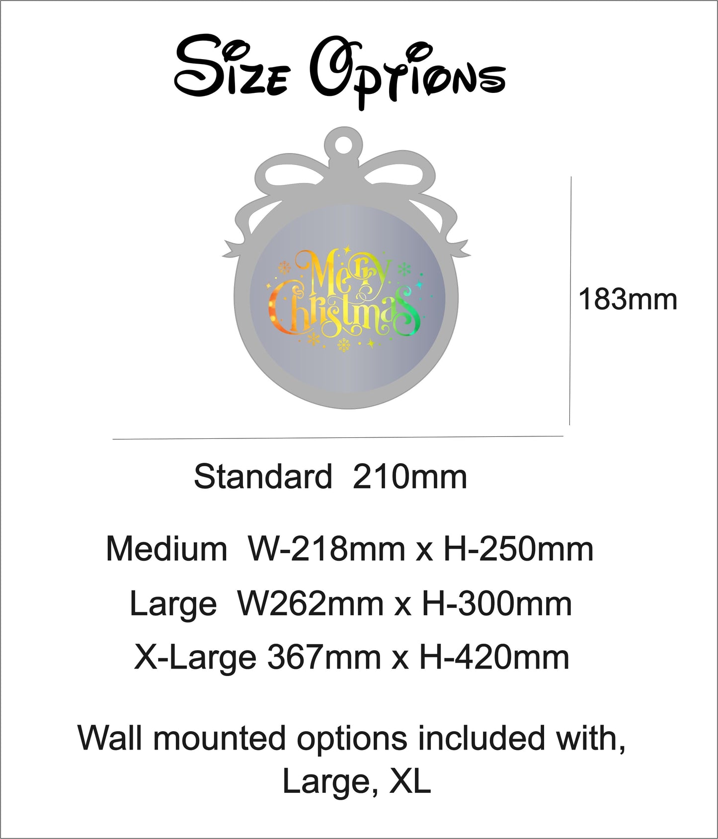 Personalised LED Mirror, Christmas Bauble Shape, Kids Bedroom Sign, Plaque, Wedding, Office, Perfect Gift