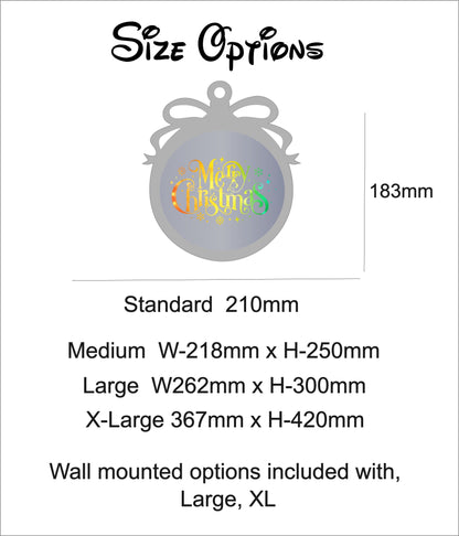 Personalised LED Mirror, Christmas Bauble Shape, Kids Bedroom Sign, Plaque, Wedding, Office, Perfect Gift