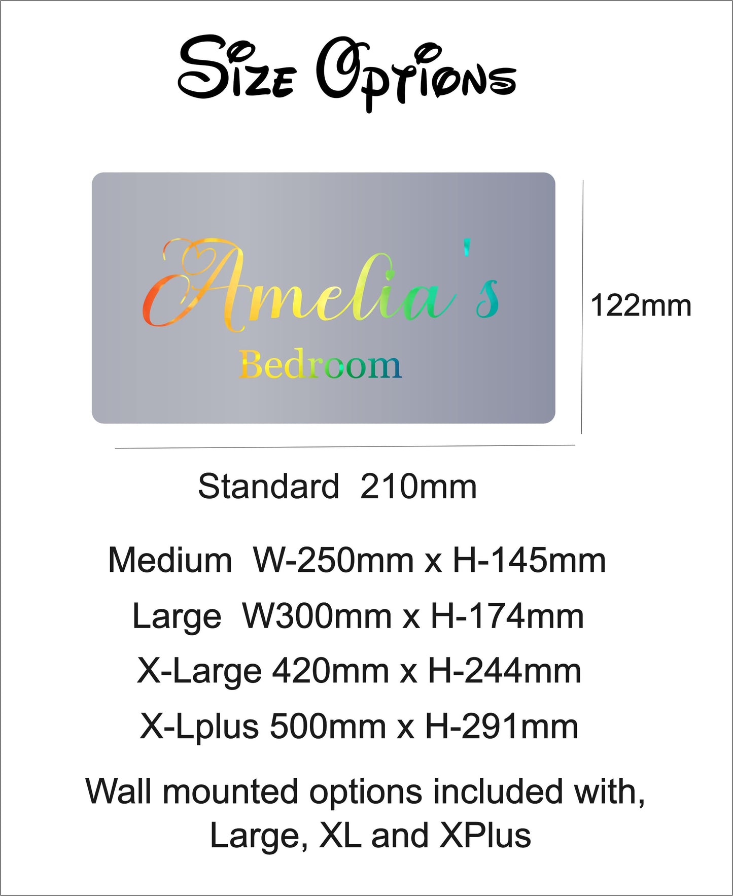 Personalised LED Mirror, Rectangle Shape, Kids Bedroom Sign, Plaque, Wedding, Office, Perfect Gift