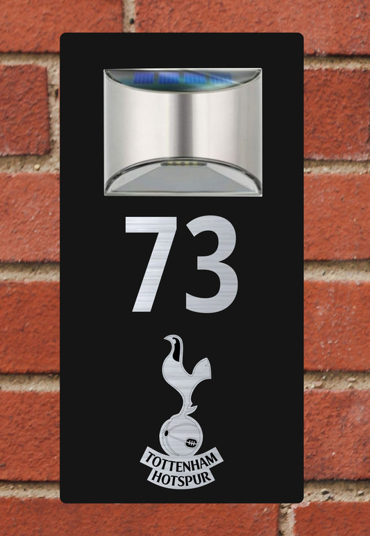 Solar Powered House Sign Number and Address Tottenham hotspur