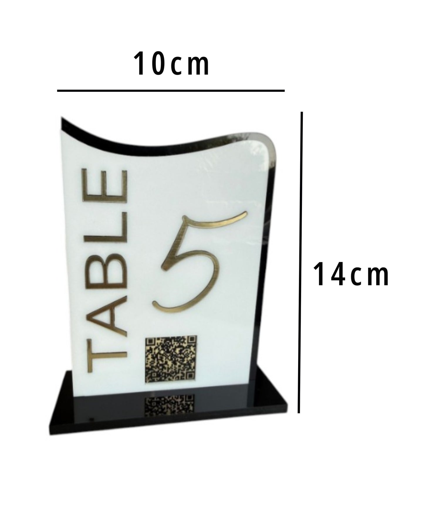 Personalised Wedding Table Sign & QR Stands with engraved text, Silver