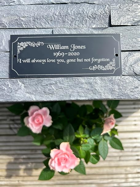 Personalised Memorial Plaque, Bench Plaque, Plaque for Ashes, Black Acrylic - Tribute for Remembering Loved ones