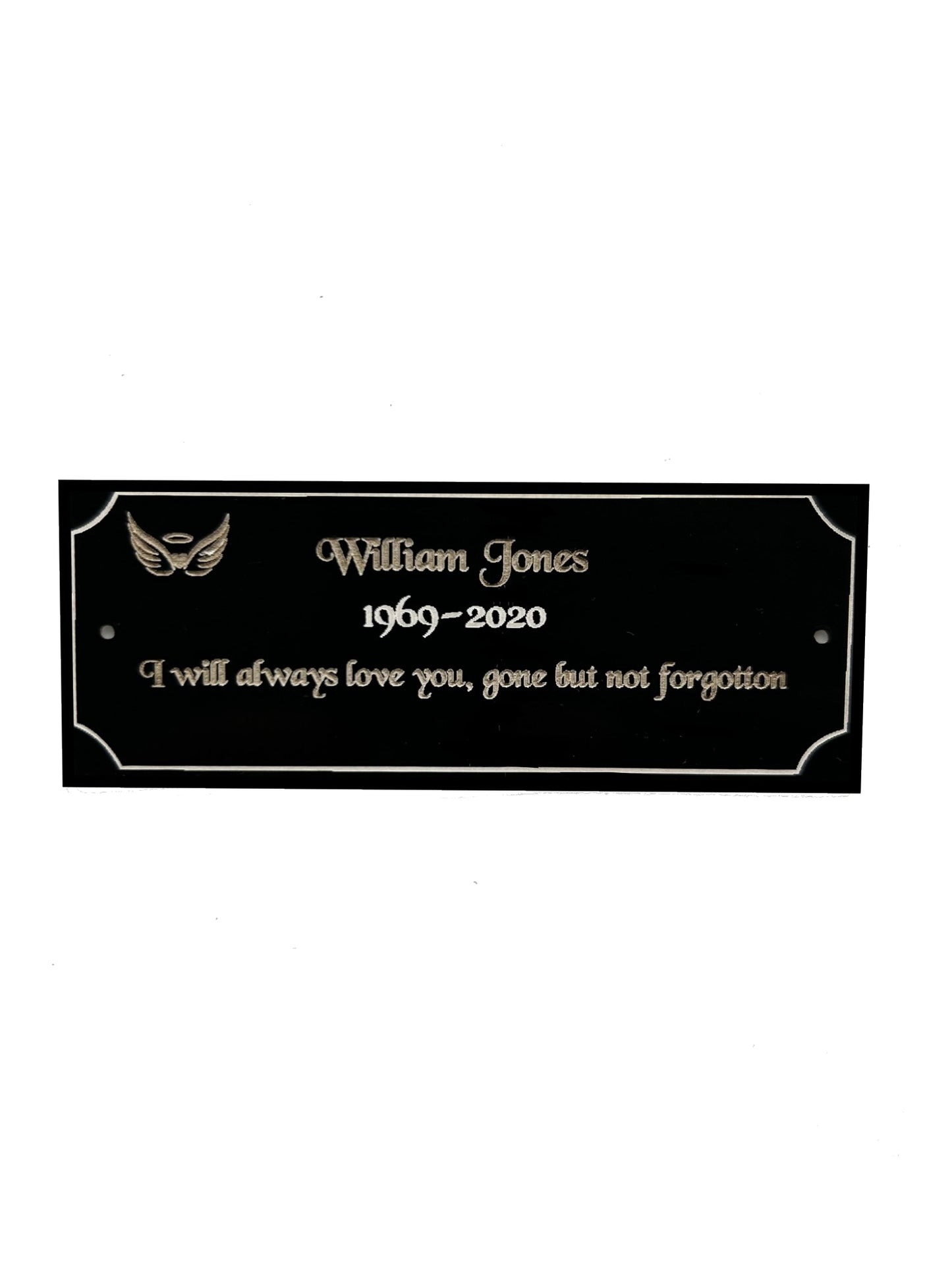 Personalised Memorial Plaque, Bench Plaque, Plaque for Ashes, Black Acrylic - Tribute for Remembering Loved ones