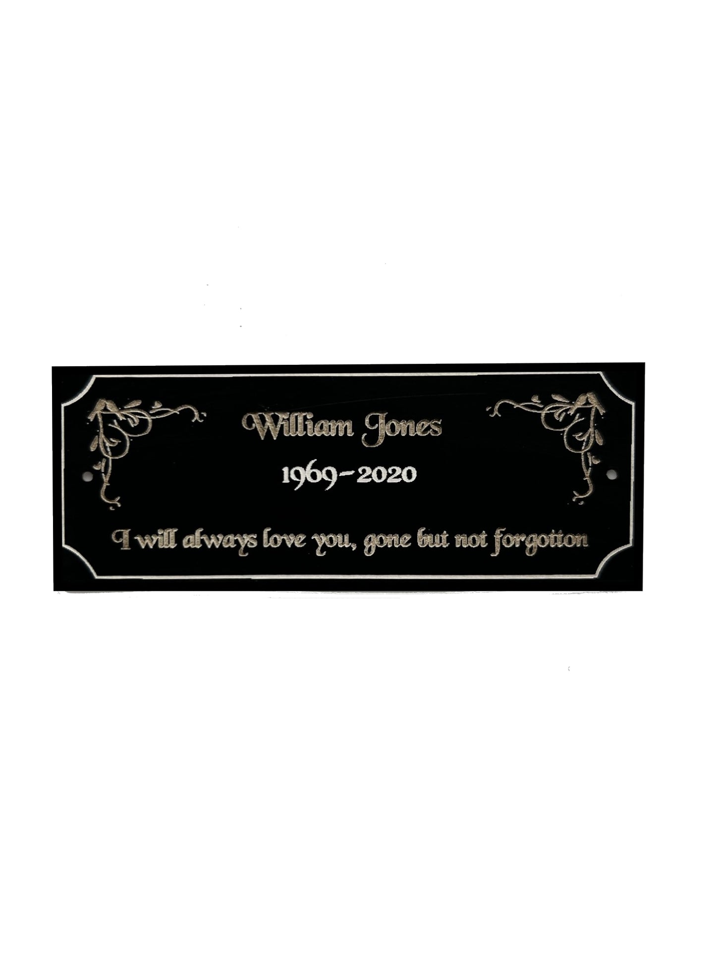 Personalised Memorial Plaque, Bench Plaque, Plaque for Ashes, Black Acrylic - Tribute for Remembering Loved ones