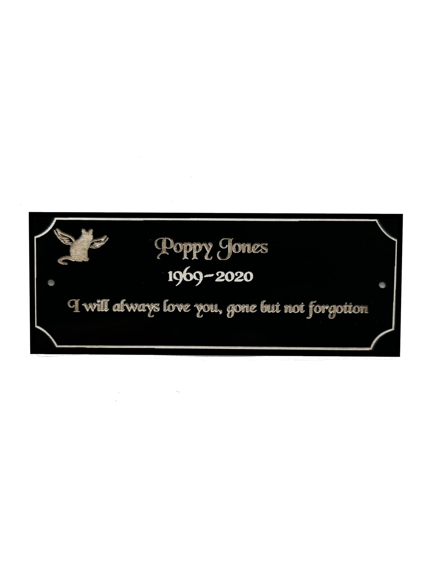 Personalised Memorial Plaque, Bench Plaque, Plaque for Ashes, Black Acrylic - Tribute for Remembering Loved ones