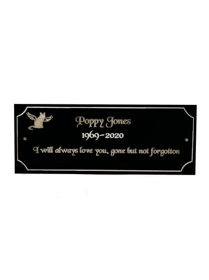 Personalised Memorial Plaque, Bench Plaque, Plaque for Ashes, Black Acrylic - Tribute for Remembering Loved ones