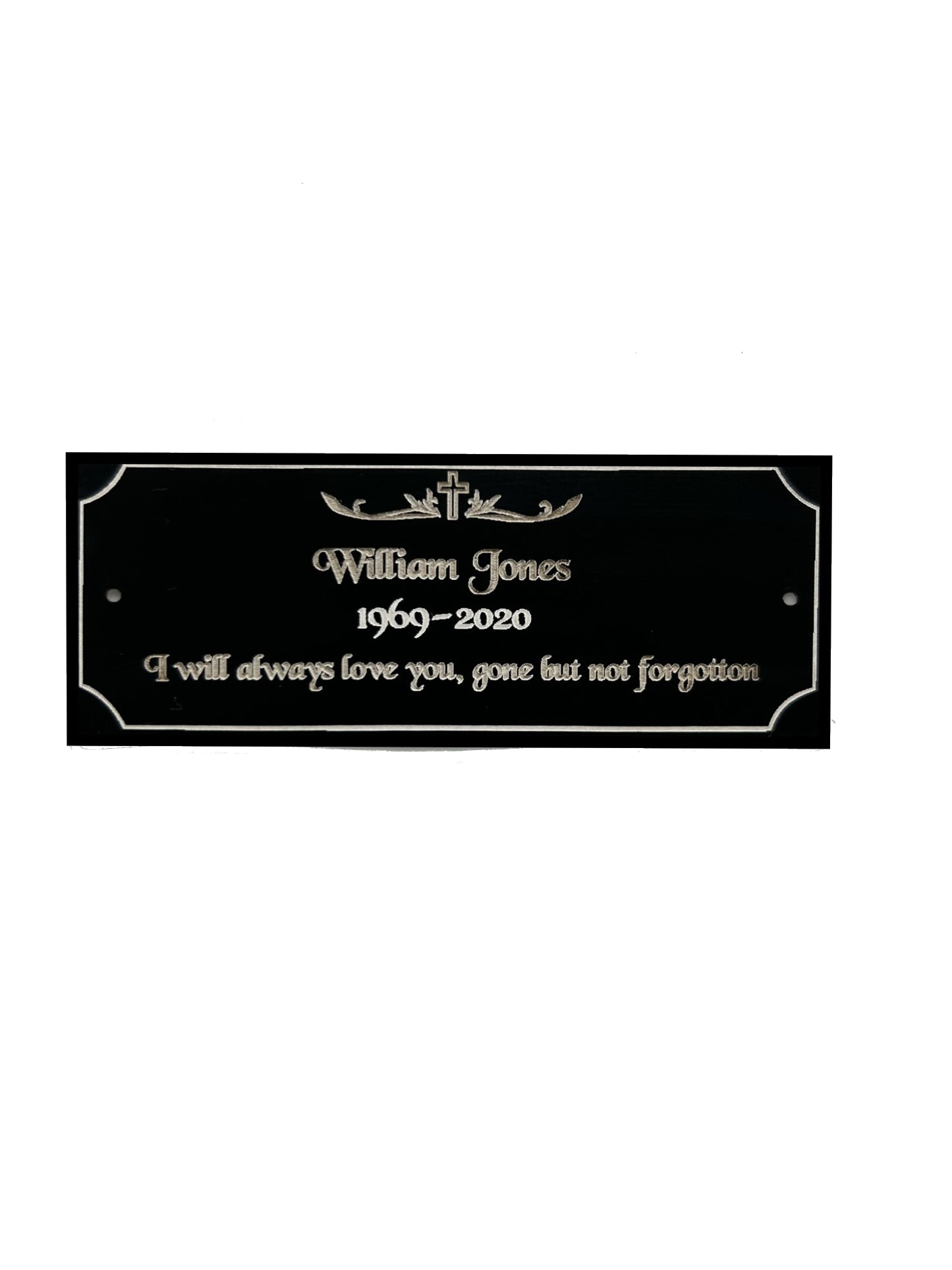 Personalised Memorial Plaque, Bench Plaque, Plaque for Ashes, Black Acrylic - Tribute for Remembering Loved ones