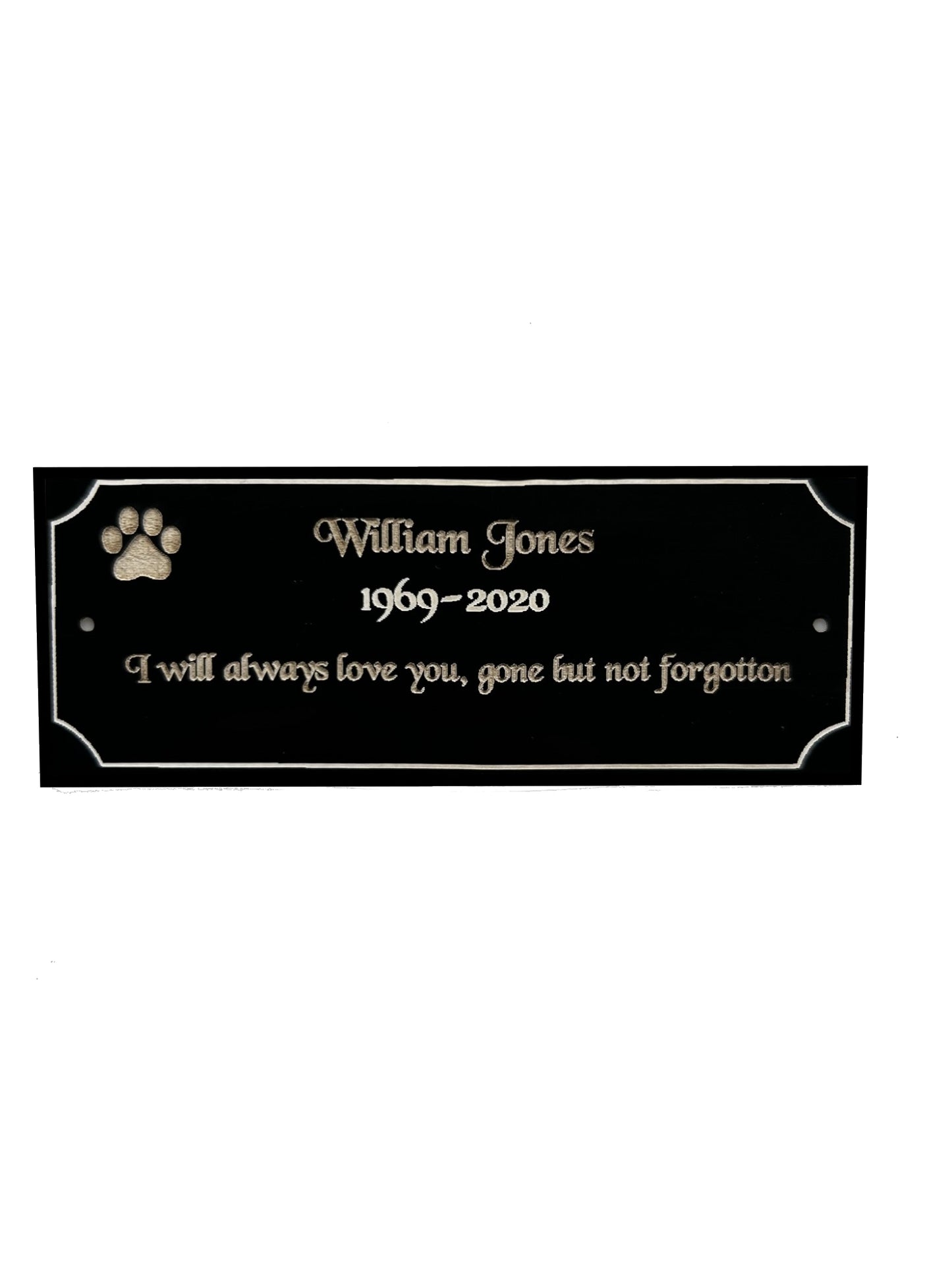 Personalised Memorial Plaque, Bench Plaque, Plaque for Ashes, Black Acrylic - Tribute for Remembering Loved ones