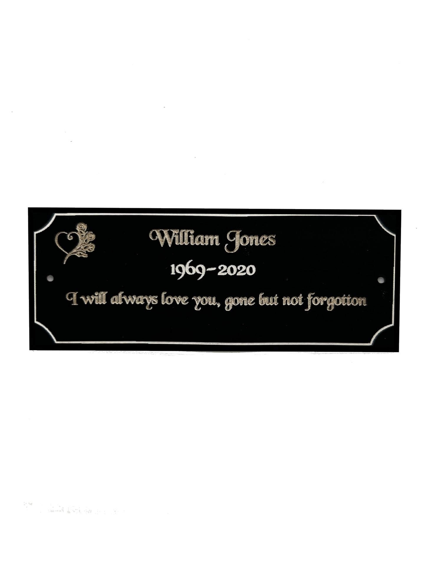 Personalised Memorial Plaque, Bench Plaque, Plaque for Ashes, Black Acrylic - Tribute for Remembering Loved ones