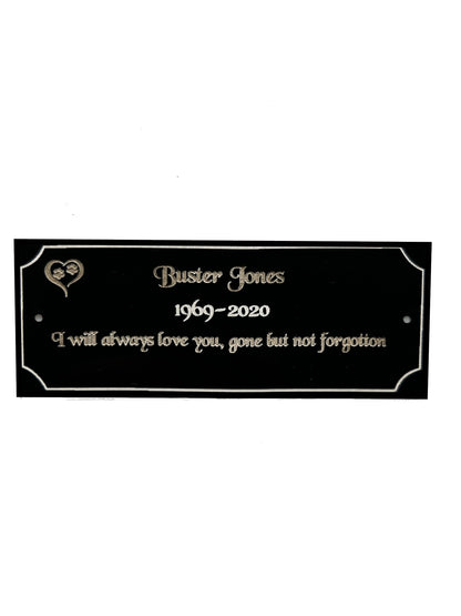 Personalised Memorial Plaque, Bench Plaque, Plaque for Ashes, Black Acrylic - Tribute for Remembering Loved ones