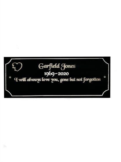 Personalised Memorial Plaque, Bench Plaque, Plaque for Ashes, Black Acrylic - Tribute for Remembering Loved ones